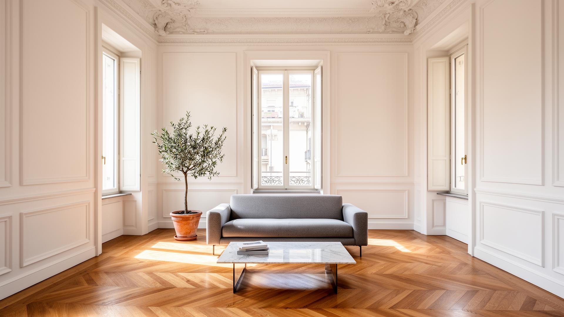 Elegante soggiorno torinese appena tinteggiato